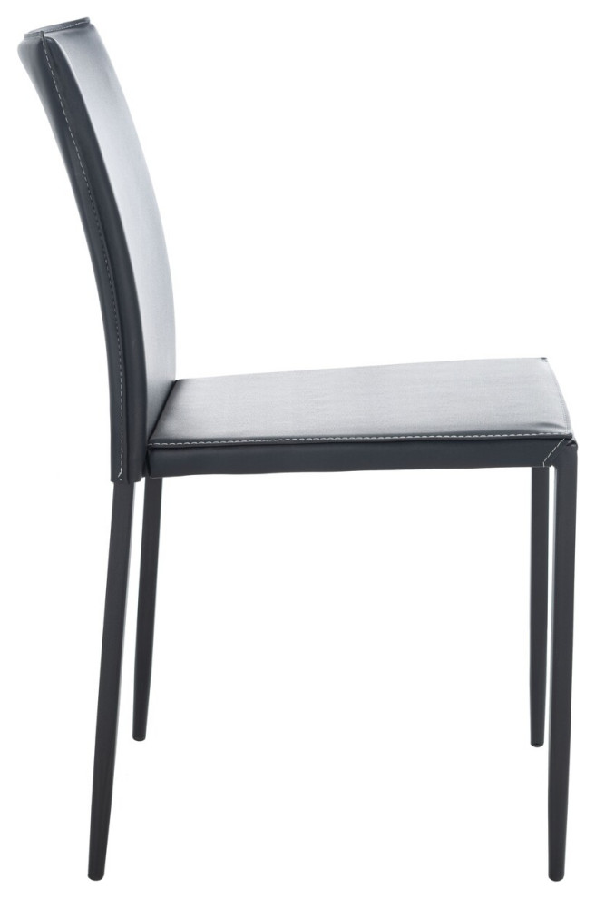 Barny Dining Chair set of 2 Black   Midcentury   Dining Chairs   by Peachtree Fine Furniture  Houzz