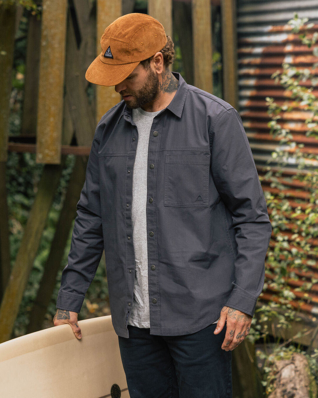 Way Organic Cotton Ripstop Shirt - Charcoal