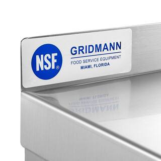 GRIDMANN 18 in. x 72 in. x 18.5 in. Stainless Steel Wall-Mount Garage Wall Shelf with Brackets GR15-SH1872.