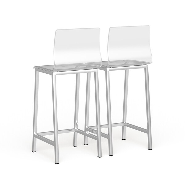 Pure Decor Clear Acrylic Counter Stool- Set of 2