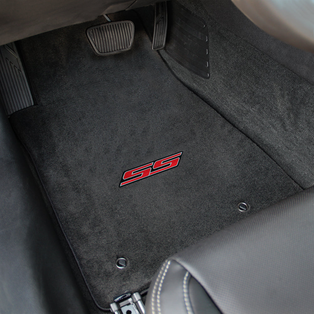 Lloyd Mats 620002 Camaro 2010-2015 2 Piece Ebony Velourtex SS Logo Mat