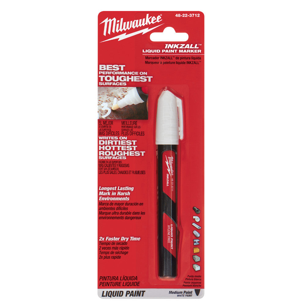 Milwaukee 48-22-3712 1Pk INKZALL White Paint Marker