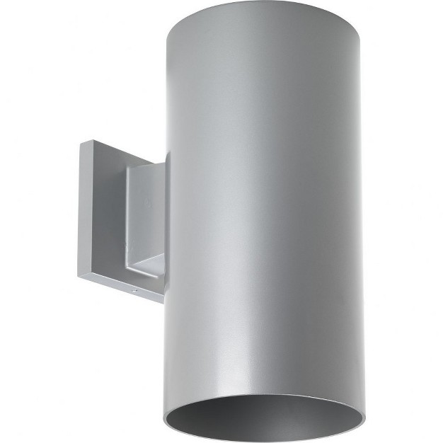 Progress Lighting Cylinder Collection 1 light Wall Sconce Metallic Gray Finish Porcelain Material Halogen Bulb