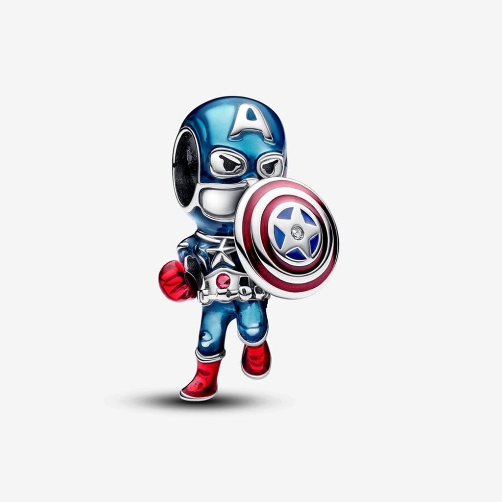 PANDORA  Marvel The Avengers Captain America Charm - Sterling Silver