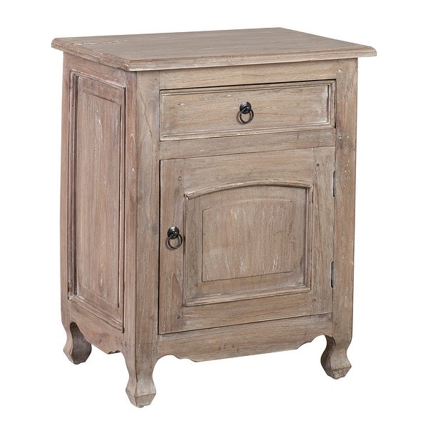 Distressed Mindi Wood Bedside Table