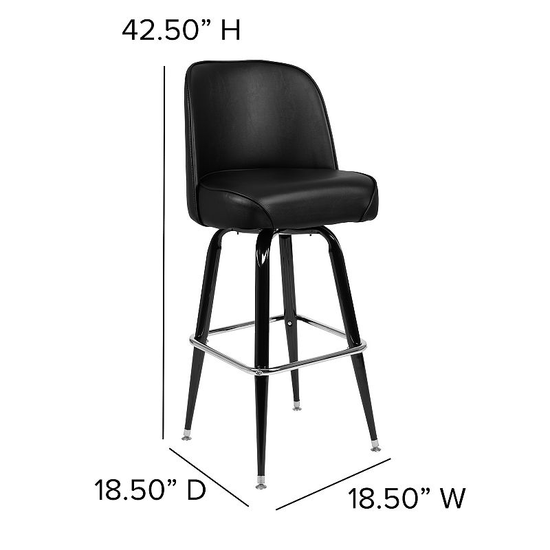 Flash Furniture Metal Bar Stool with Swivel Bucket Seat