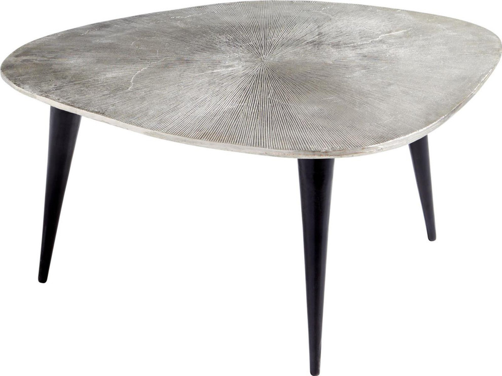 Coffee Table Cocktail CYAN DESIGN TRIATA Raw Nickel Bronze Al   Midcentury   Coffee Tables   by EuroLuxHome  Houzz