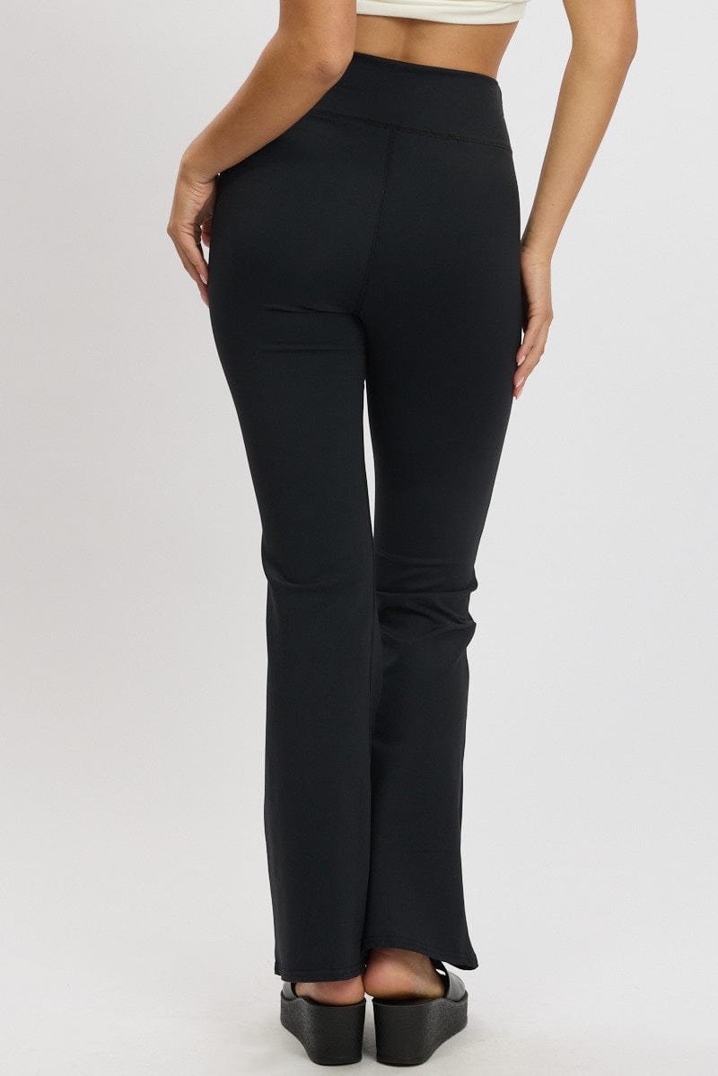 Black Flared Leggings High Rise Pants