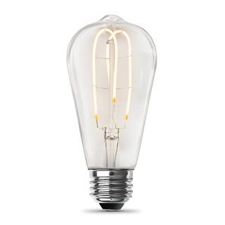 Feit Electric 40-Watt Equivalent ST19 Dimmable M Shape Filament Clear Glass Vintage Edison LED Light Bulb Soft White ST1940MCL927CAHDRP