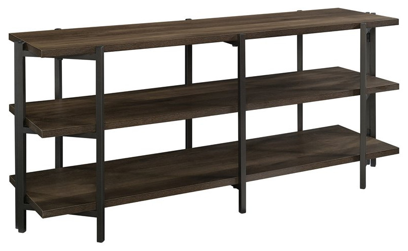 Sauder North Avenue Contemporary Wood and Metal 55 quotTV Stand in Smoked Oak   Industrial   Entertainment Centers And Tv Stands   by Homesquare  Houzz