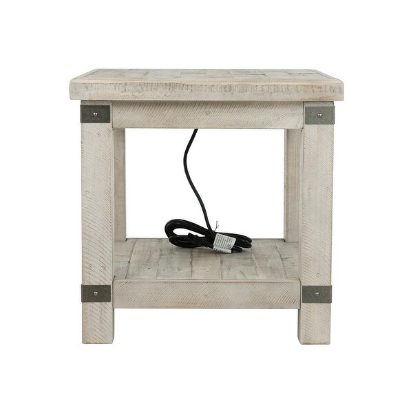 Carynhurst Casual Rectangular End Table White Wash Gray