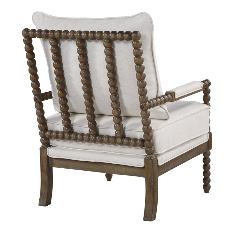 Home Square 2 Piece Linen Fabric Spindle Chair Set with Wood Frame in Beige