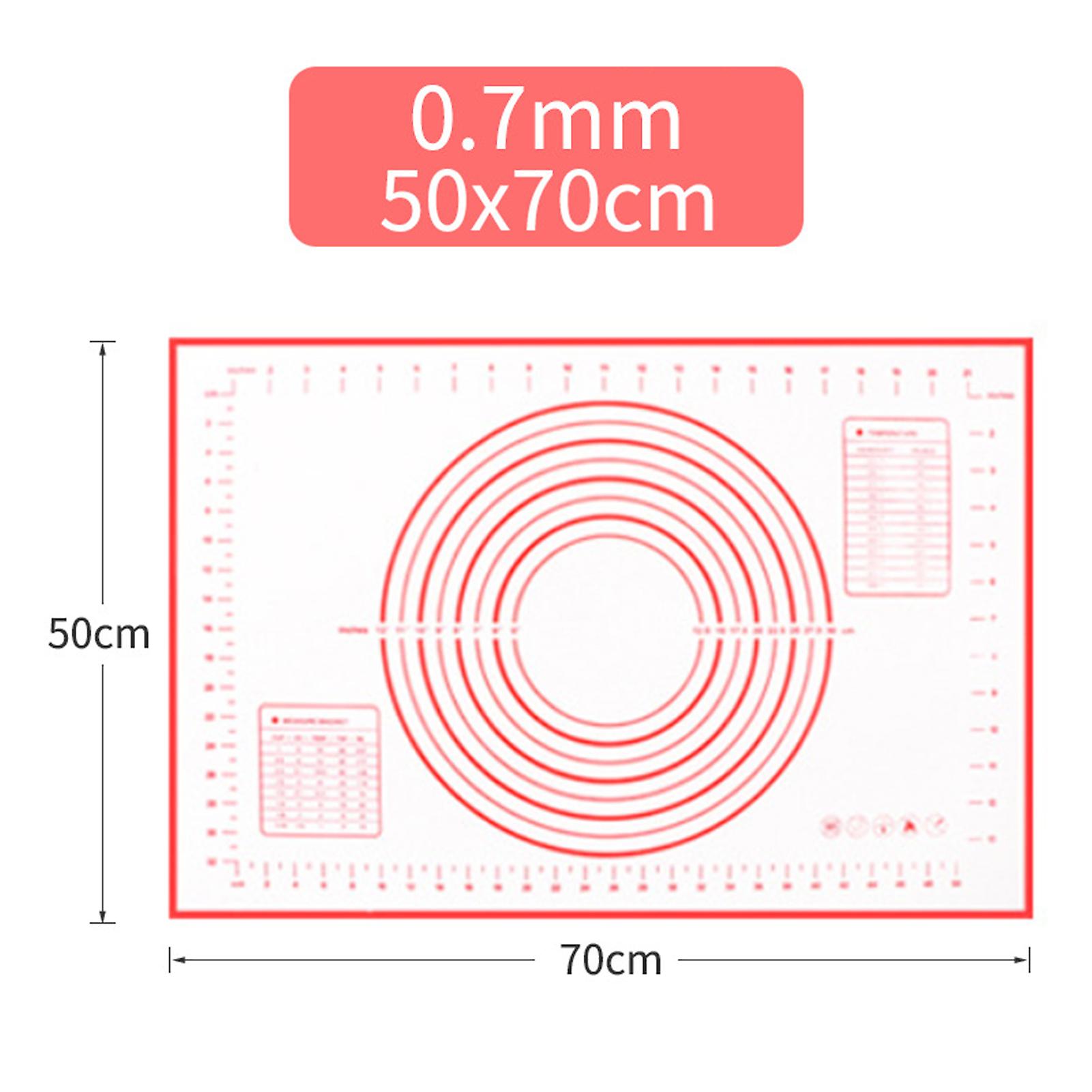 Red Type 2 Silicone Making Baking Mat Bbq Mat With Clear Scale Design Washable Rotatable For Home Kitchen Daily Use