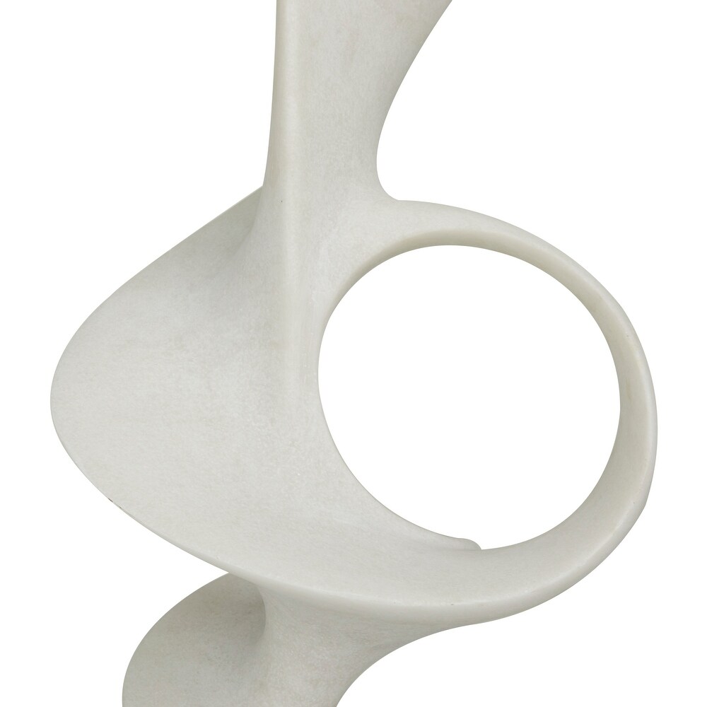 White Polystone Contemporary Abstract Sculpture