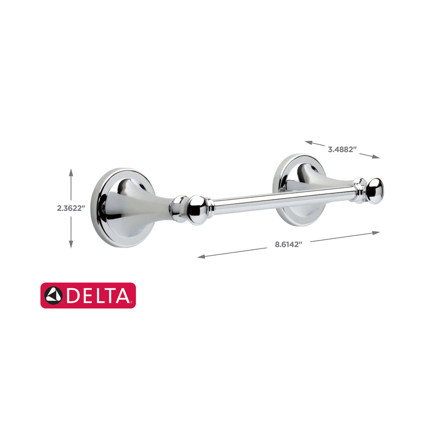 Delta Silverton Polished Chrome Silver Toilet Paper Holder