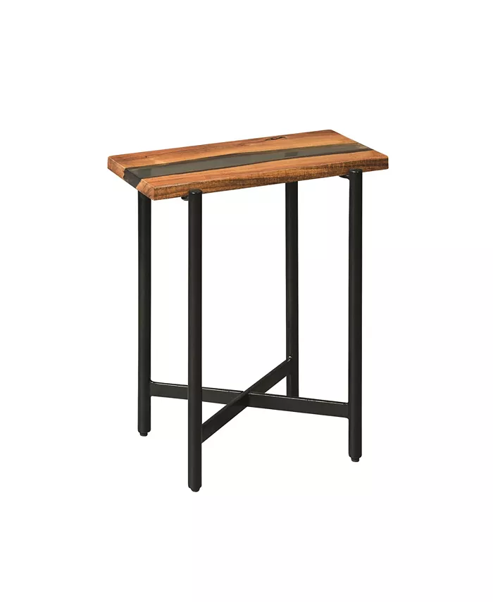 Alaterre Furniture Rivers Edge Acacia Wood and Acrylic Nesting End Tables Set