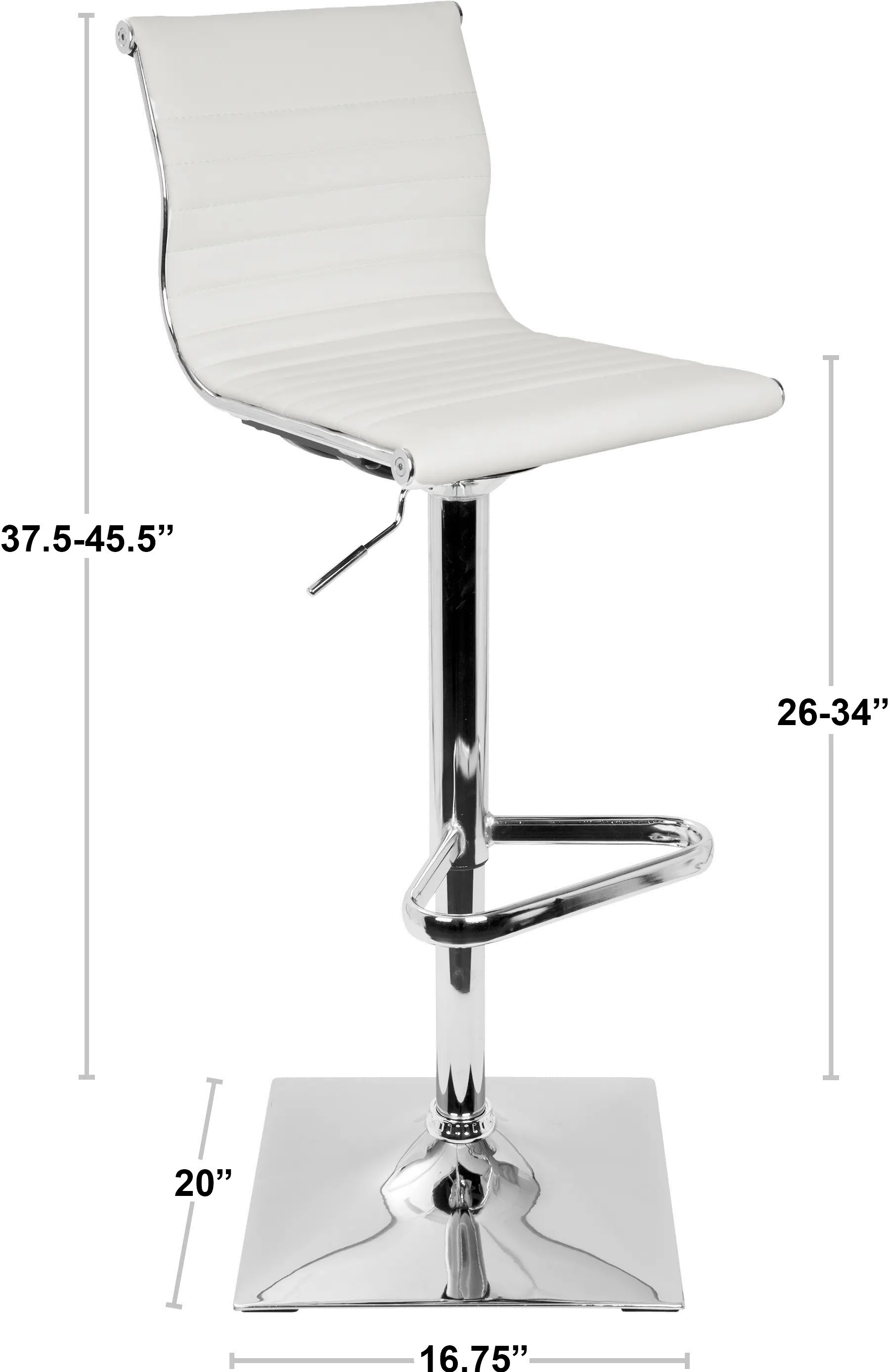 Master Contemporary Gray and Chrome Adjustable Bar Stool