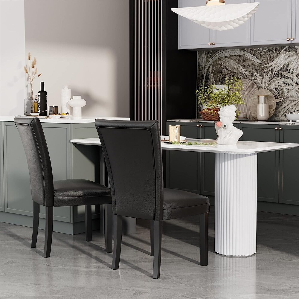 Faux Leather Dining Chairs Or Round Glass Dining Table