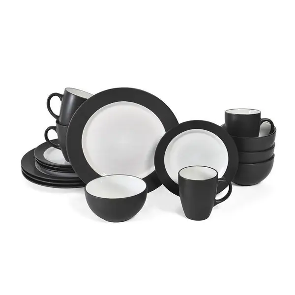 Pfaltzgraff 16-Piece Harmony Charcoal Dinnerware Set