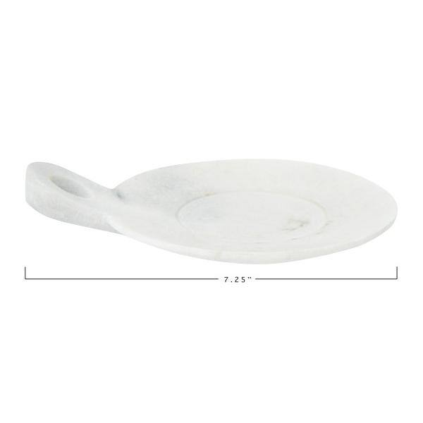 Storied Home 7 in. Freestanding Soap Dish with Handle in White DF2328