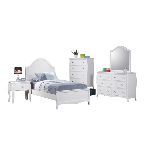 Coaster Furniture Dominique White 4-piece Bedroom Set with Arched Headboard - - 23599319