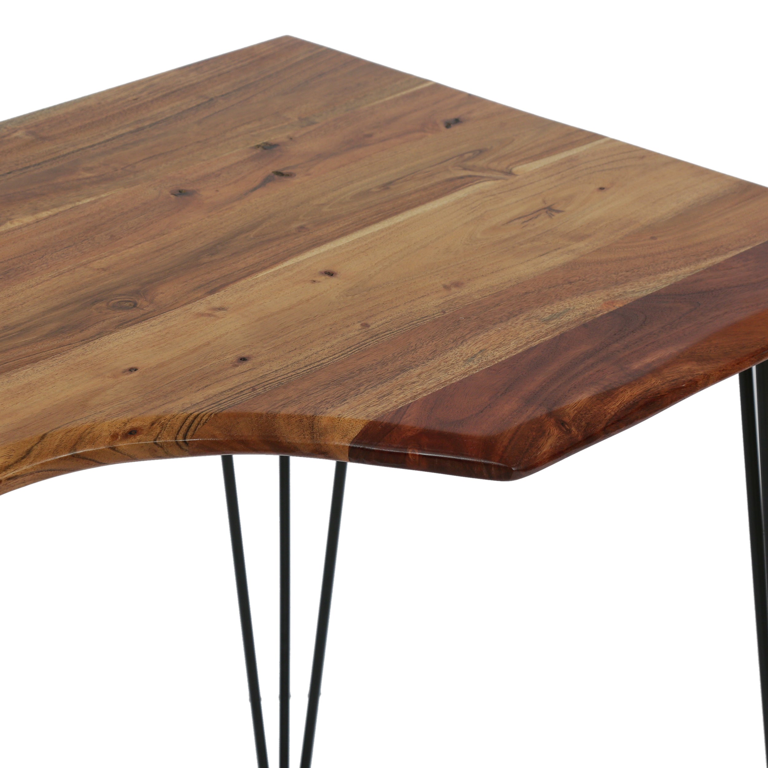 Americus Modern Industrial Handcrafted Acacia Wood Desk with Hairpin Legs