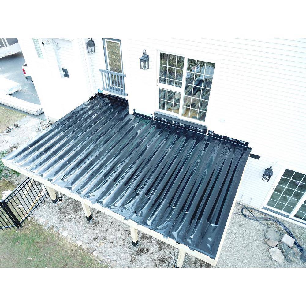 Trex RainEscape Trex 12 ft. RainEscape Plastic Trough Black Deck Drainage System 0B54