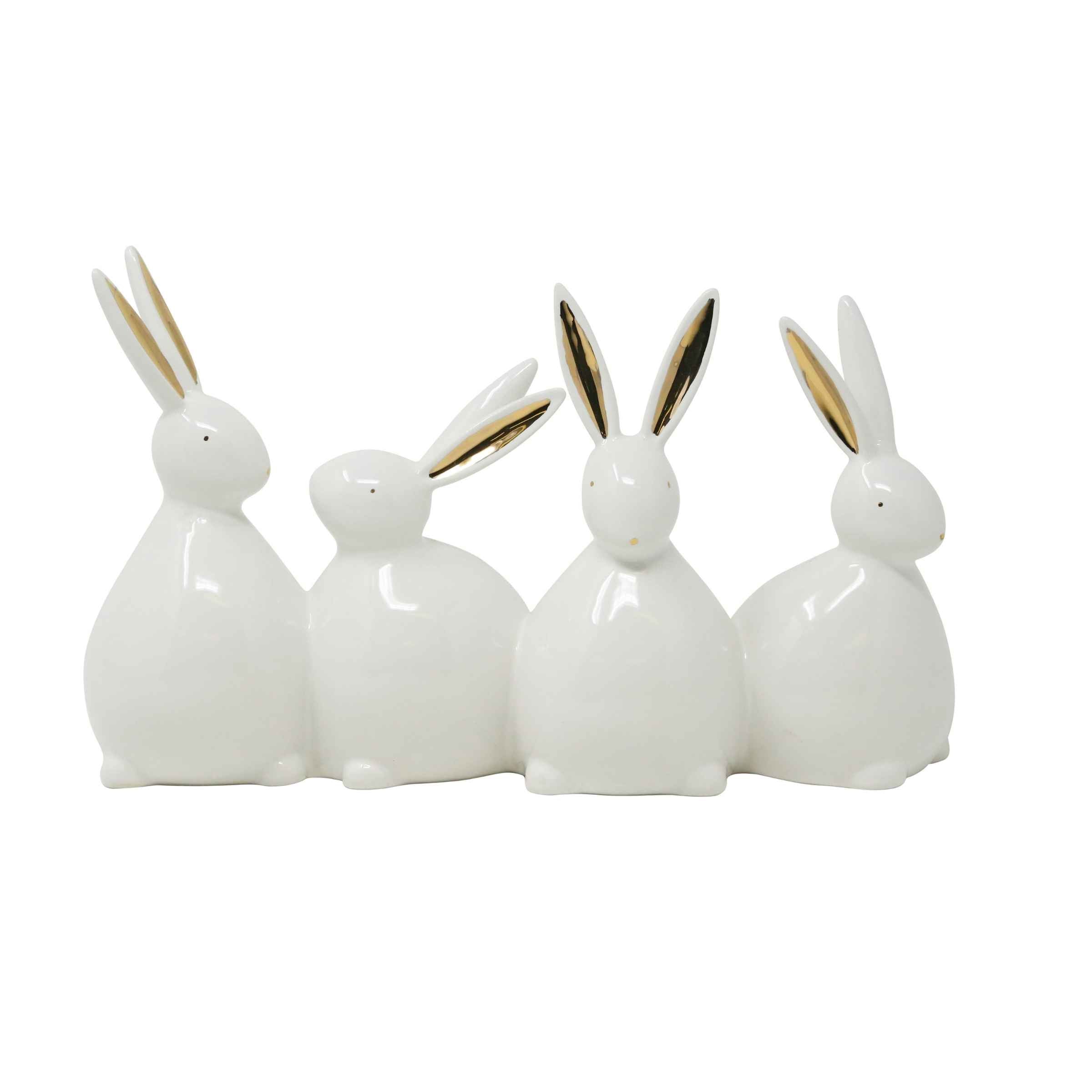 Dolomite Bunnies - White And Gold 13016-02