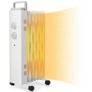 Costway 1500-Watt Oil Filled Space Heater Electric Oil Radiant Heater with Safety Protection EP25437US-WH