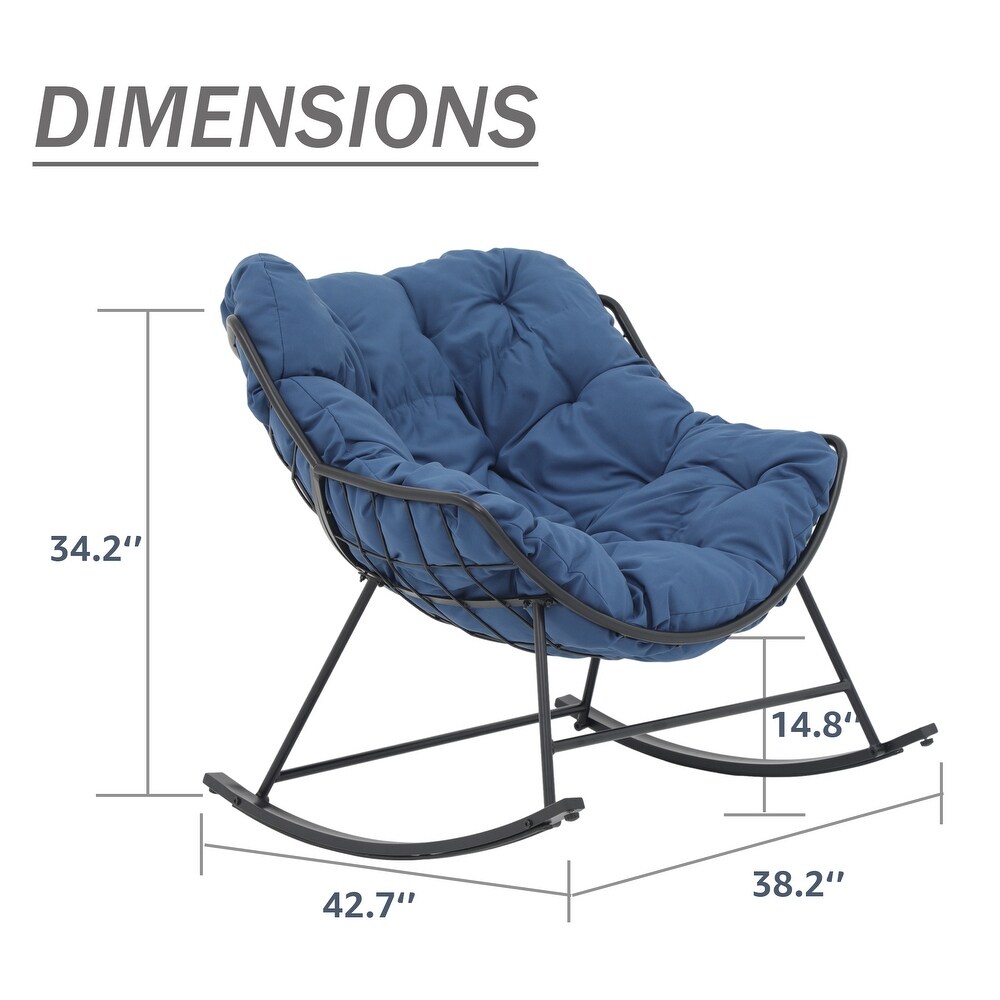 Patio Rocking Chair with Cushion