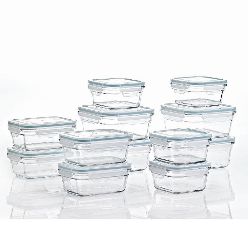 Glasslock 24 Piece Oven Microwave Safe Glass Food Storage Containers Set w/ Lids