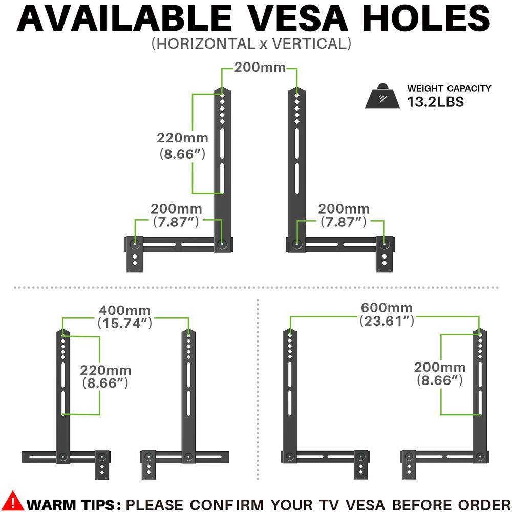 USX MOUNT Universal Sound Bar TV Bracket for Mounting Above or Under TV with Speaker HAS004