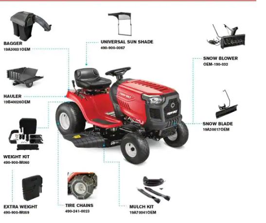 Pony 42 in. 15.5 HP Briggs and Stratton 7-Speed Manual Drive Gas Riding Lawn Tractor