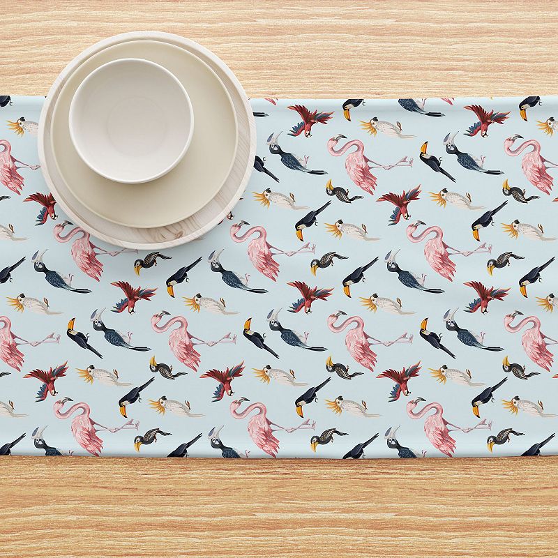 Table Runner， 100% Cotton， 16x72， Jungle Birds