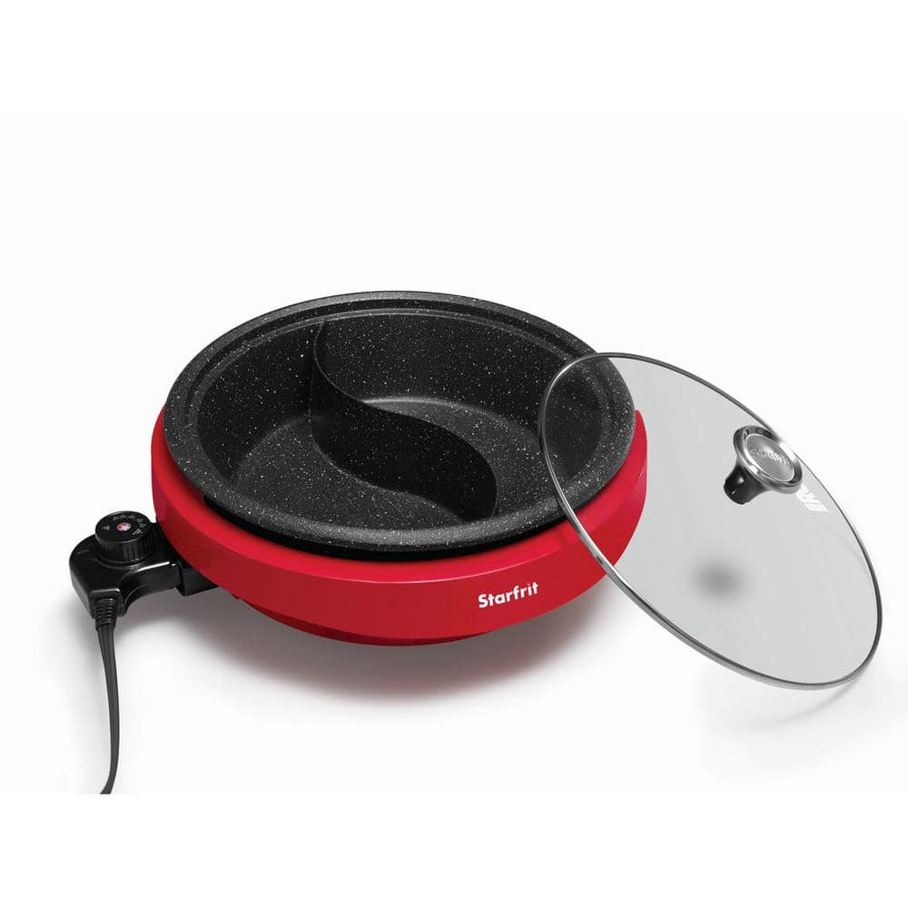 THE ROCK by Starfrit The Rock Dual-Sided 3.2 qt. Electric Hot Pot Slow Cooker 024425-002-0000