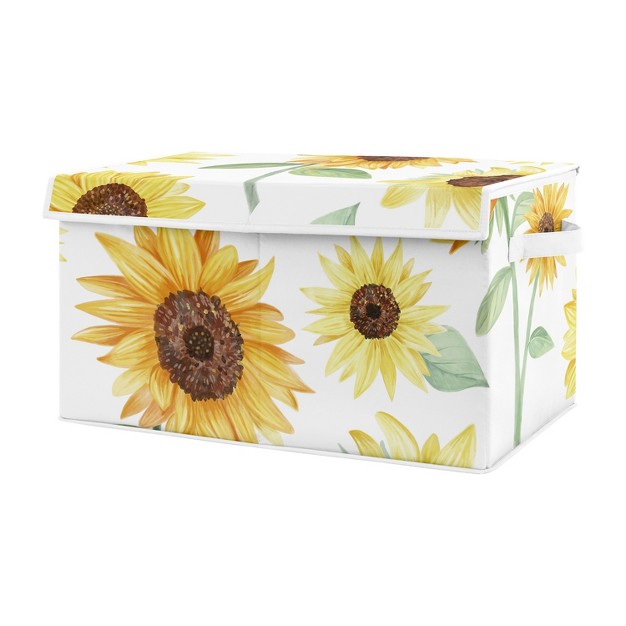 Sweet Jojo Designs Girl Fabric Storage Toy Bin Sunflower Yellow Green And Brown