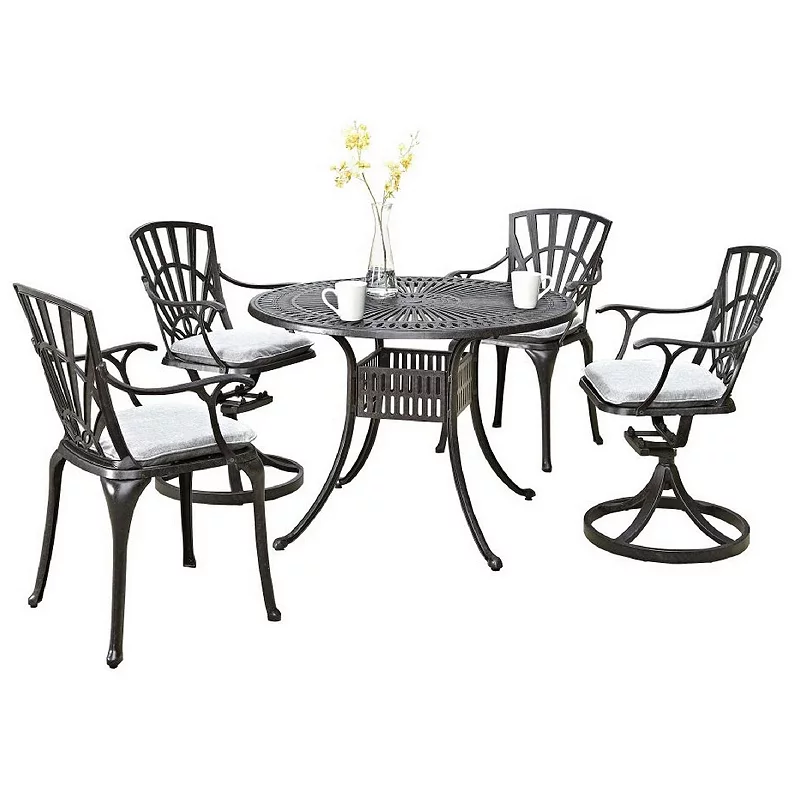 homestyles Round Patio Table and Chair 5-piece Set