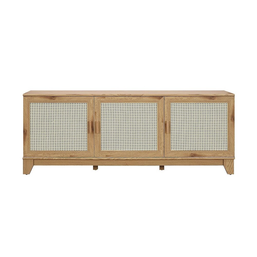 Manhattan Comfort Sheridan 62.99 In. Modern Cane Media Cabinet Console