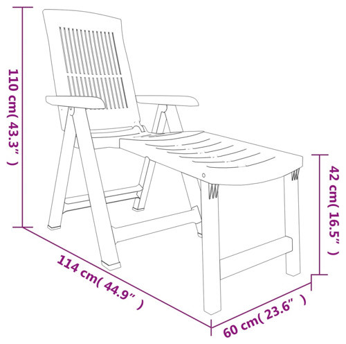 vidaXL Sun Lounger Outdoor Patio Furniture Folding Lounge Chair White Plastic   Outdoor Lounge Chairs   by vidaXL LLC  Houzz