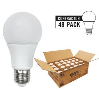 EcoSmart 60-Watt Equivalent A19 Non Dimmable CEC Title 20 Contractor Pro Pack LED Light Bulb Soft White 2700K (48-Pack) FG-04359