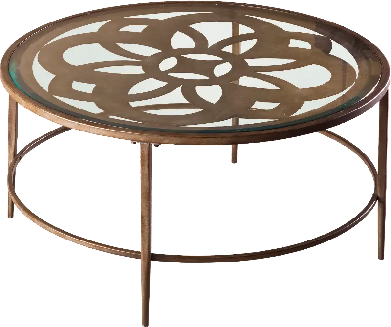 Ornate Glass Coffee Table - Marsala