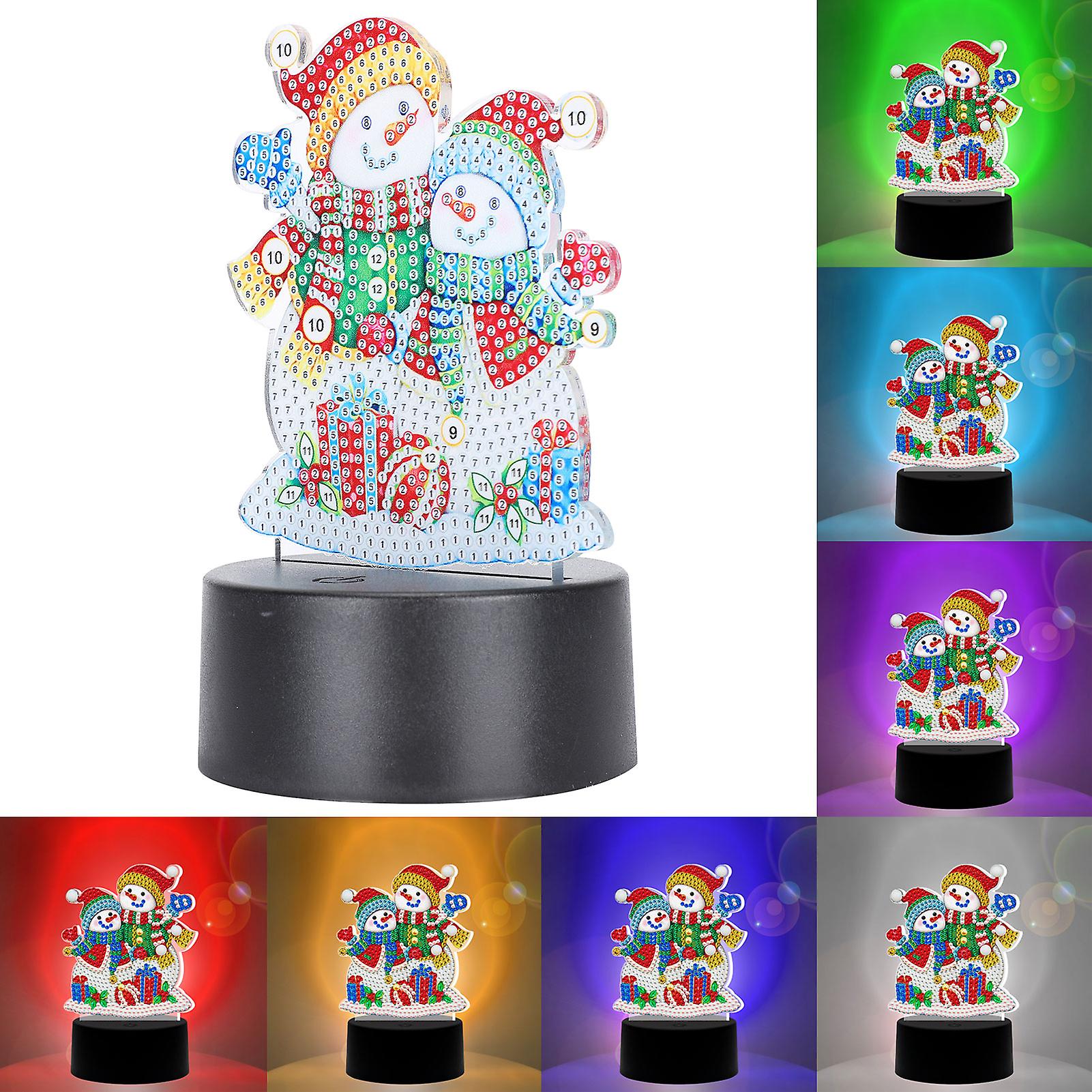 Led Diamond Painting Night Lights Smart Touch 3d Usb Christmas Diy Home Ornaments