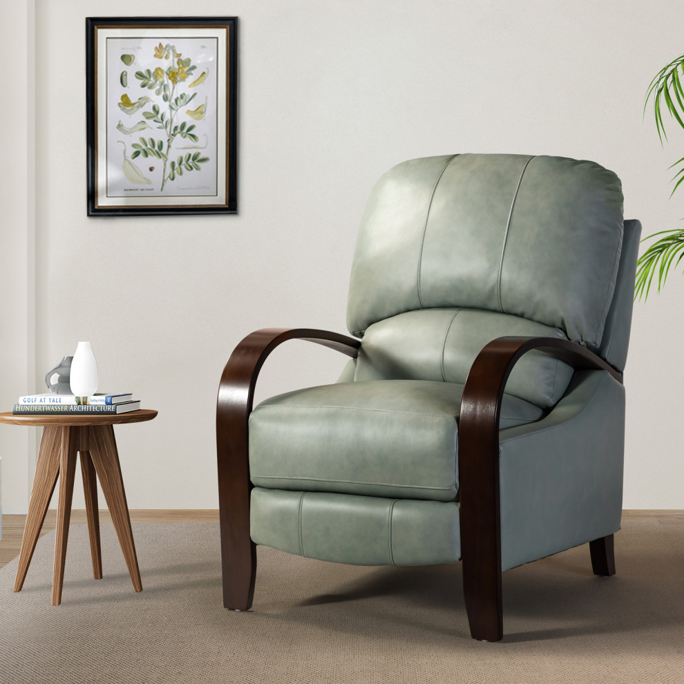 Amanda Genuine Leather Manual Recliner   Contemporary   Recliner Chairs   by Karat Home  Houzz