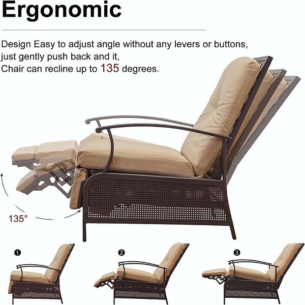 Patio Recliner Chair with Cushions