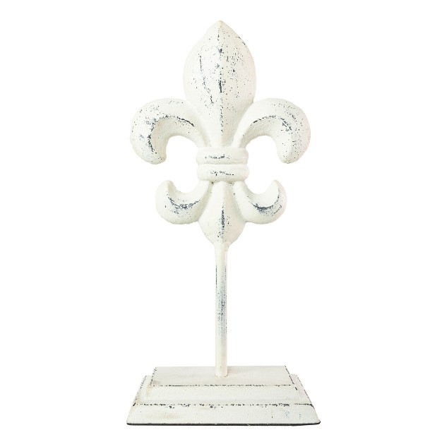 Fleur Decorative Accent White Cast Iron Foreside Home amp Garden