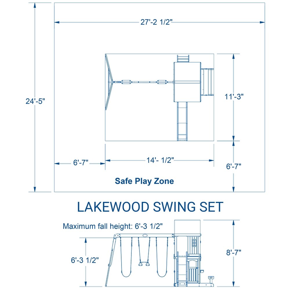 Backyard Discovery Lakewood  Cedar Wooden Swing Set