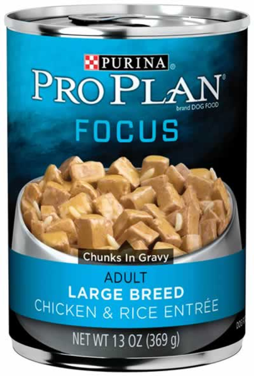 Pro Plan Focus Large Breed Chicken and Rice Dog Food， Can， 13 Oz.