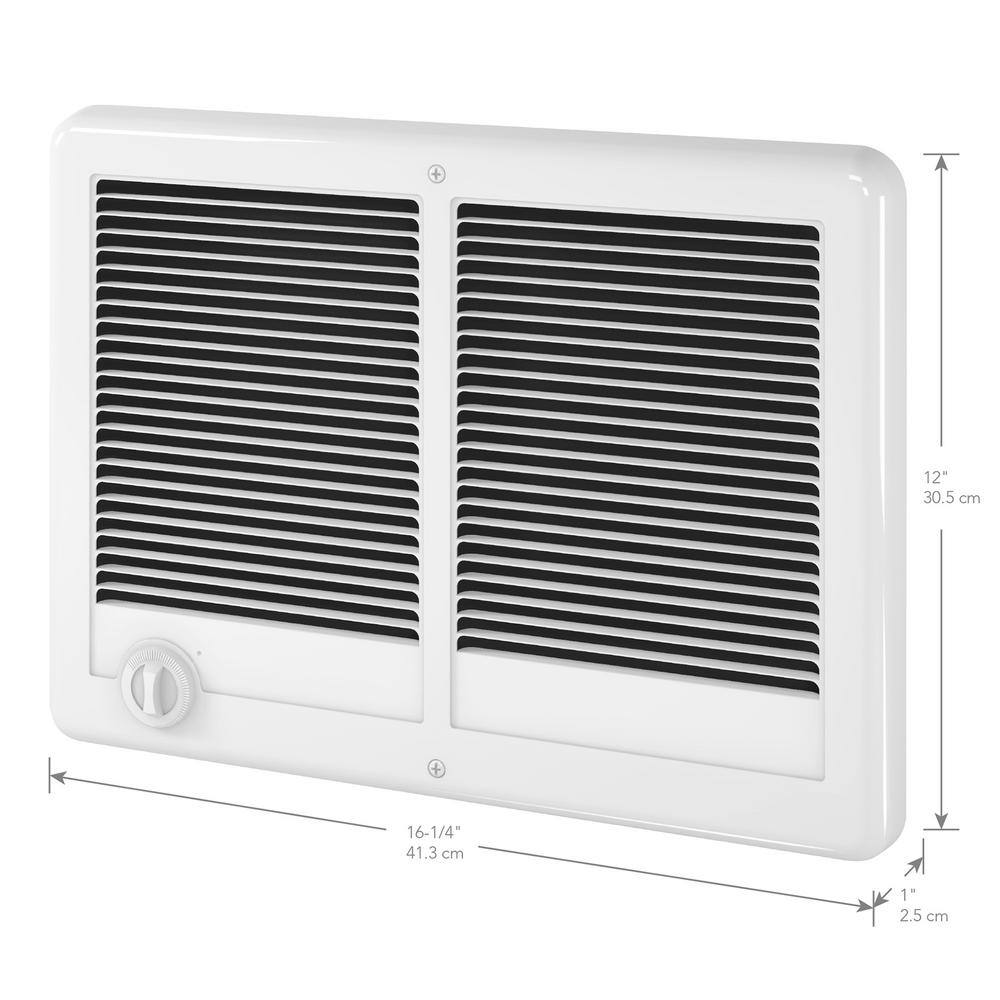 Cadet 240208-volt 40003000-watt Com-Pak Twin In-wall Fan-forced Electric Heater in White with Thermostat CSTC402TW