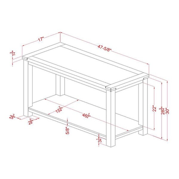 Furniture of America Ambelle 48-in. Cherry Solid Wood Sofa Table