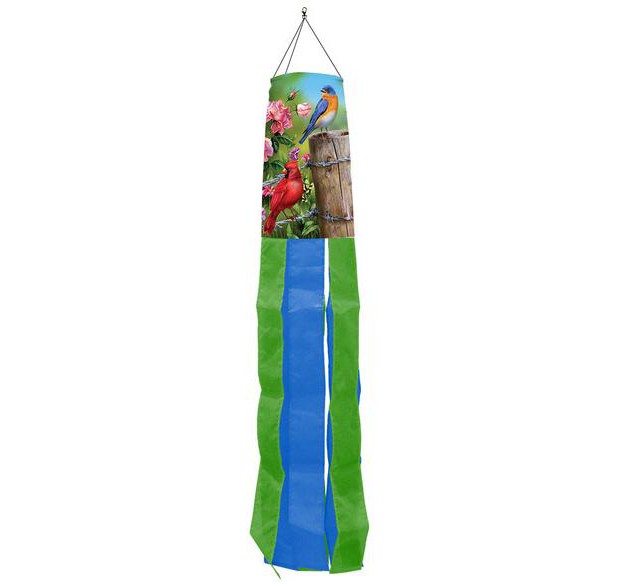 Briarwood Lane Spring Fence Post Birds Windsock Wind Twister 40x6